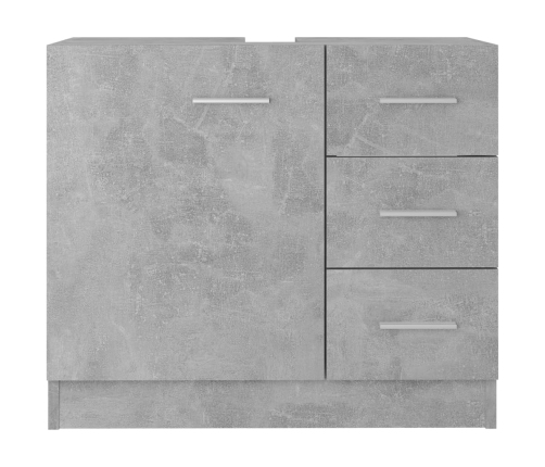 Armario para lavabo contrachapada gris hormigón 63x30x54 cm