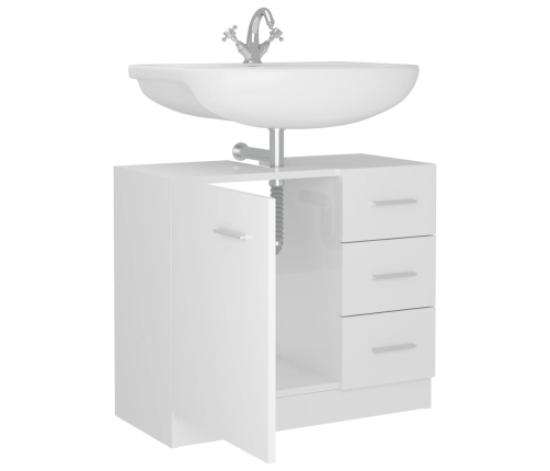 Armario para lavabo madera contrachapada blanco 63x30x54 cm