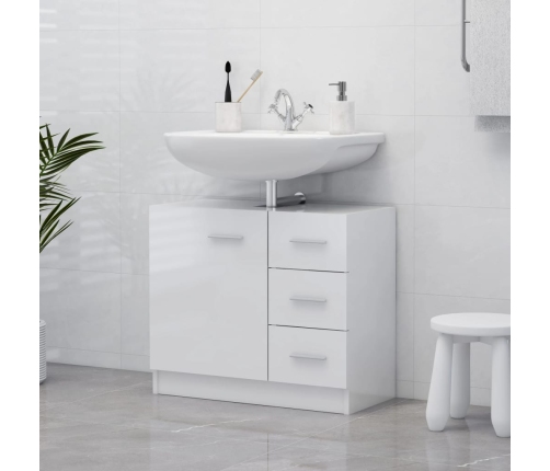 Armario para lavabo madera contrachapada blanco 63x30x54 cm