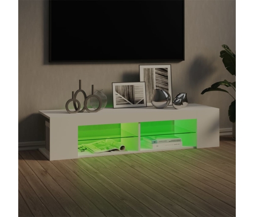 vidaXL Mueble de TV con luces LED blanco 135x39x30 cm