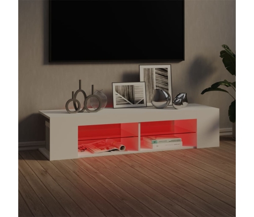 vidaXL Mueble de TV con luces LED blanco 135x39x30 cm