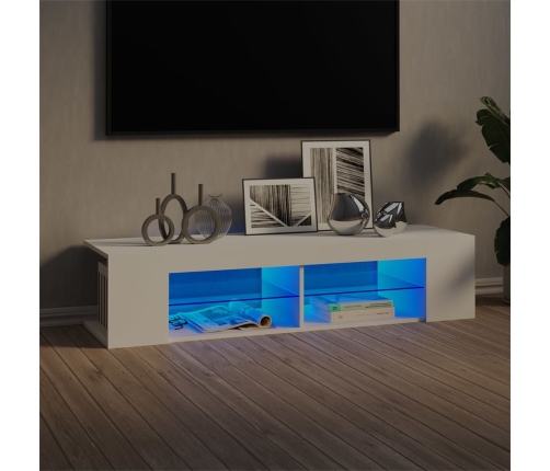 vidaXL Mueble de TV con luces LED blanco 135x39x30 cm