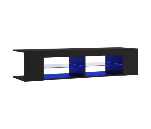 Mueble de TV con luces LED negro 135x39x30 cm