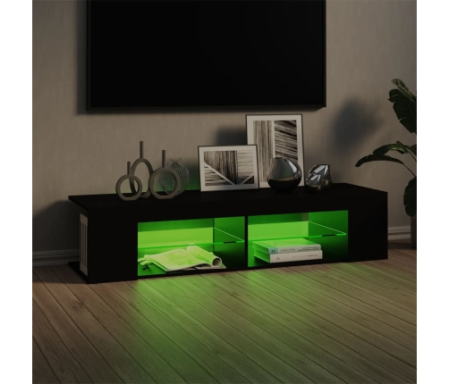 Mueble de TV con luces LED negro 135x39x30 cm