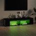 Mueble de TV con luces LED negro 135x39x30 cm