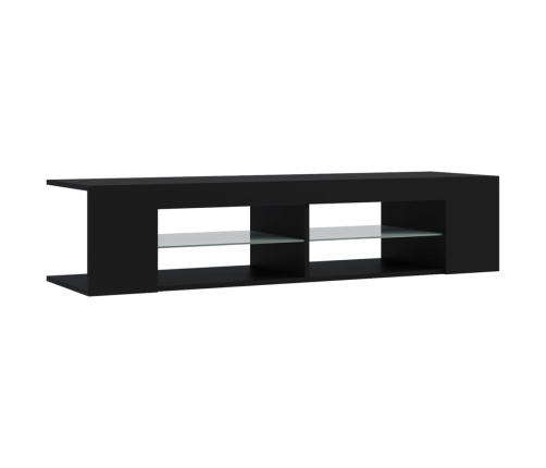 Mueble de TV con luces LED negro 135x39x30 cm