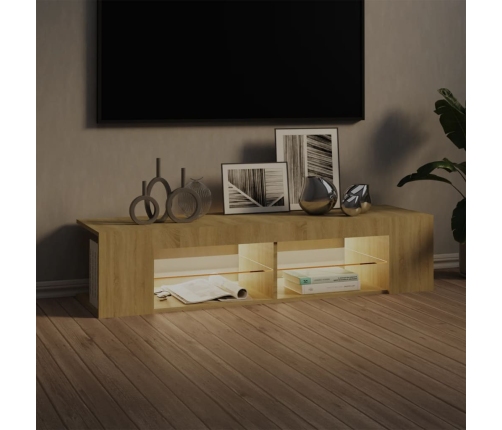 Mueble de TV con luces LED roble Sonoma 135x39x30 cm