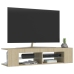 Mueble de TV con luces LED roble Sonoma 135x39x30 cm