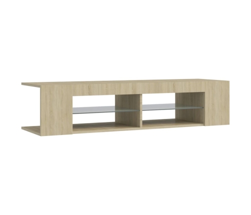 Mueble de TV con luces LED roble Sonoma 135x39x30 cm