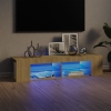 Mueble de TV con luces LED roble Sonoma 135x39x30 cm