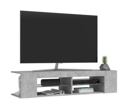 vidaXL Mueble de TV con luces LED gris hormigón 135x39x30 cm