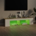 Mueble de TV con luces LED blanco y roble Sonoma 135x39x30 cm