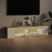 Mueble de TV con luces LED blanco y roble Sonoma 135x39x30 cm