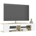 Mueble de TV con luces LED blanco y roble Sonoma 135x39x30 cm