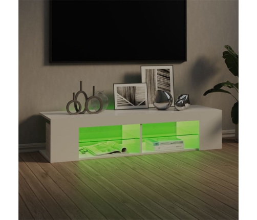 vidaXL Mueble de TV con luces LED blanco brillante 135x39x30 cm