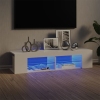 vidaXL Mueble de TV con luces LED blanco brillante 135x39x30 cm