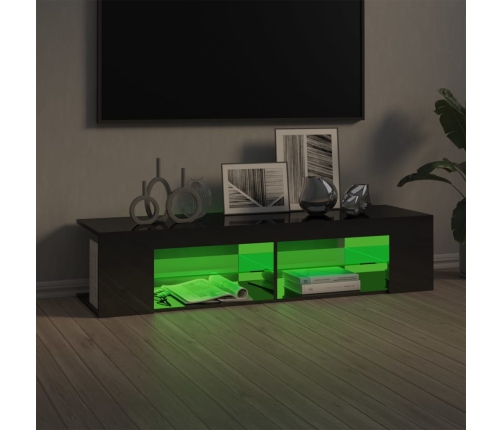 vidaXL Mueble para TV con luces LED gris brillante 135x39x30 cm