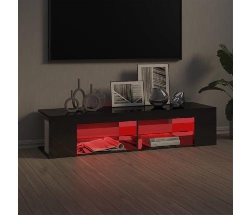 vidaXL Mueble para TV con luces LED gris brillante 135x39x30 cm