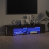 vidaXL Mueble para TV con luces LED gris brillante 135x39x30 cm