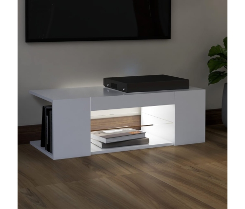 Mueble de TV con luces LED blanco 90x39x30 cm