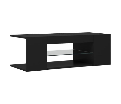 Mueble de TV con luces LED negro 90x39x30 cm