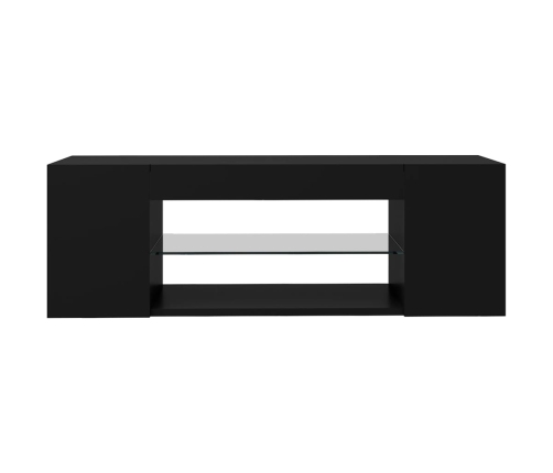 Mueble de TV con luces LED negro 90x39x30 cm