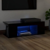 Mueble de TV con luces LED negro 90x39x30 cm