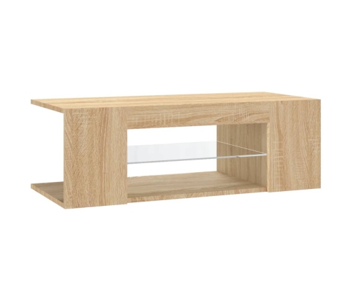 vidaXL Mueble de TV con luces LED roble Sonoma 90x39x30 cm