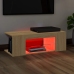 vidaXL Mueble de TV con luces LED roble Sonoma 90x39x30 cm