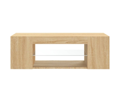 vidaXL Mueble de TV con luces LED roble Sonoma 90x39x30 cm