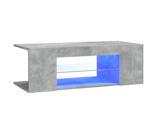 Mueble de TV con luces LED gris hormigón 90x39x30 cm