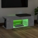 Mueble de TV con luces LED gris hormigón 90x39x30 cm