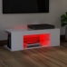 vidaXL Mueble de TV con luces LED blanco brillante 90x39x30 cm