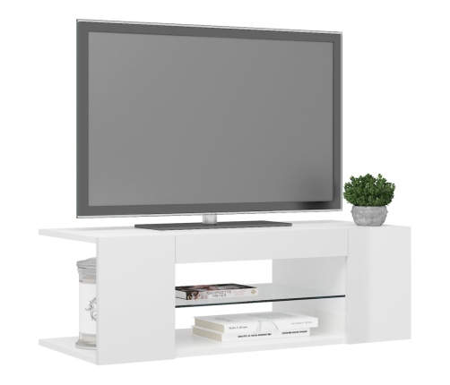 vidaXL Mueble de TV con luces LED blanco brillante 90x39x30 cm