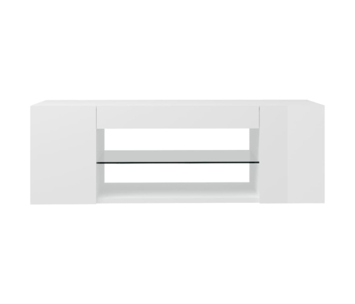 vidaXL Mueble de TV con luces LED blanco brillante 90x39x30 cm