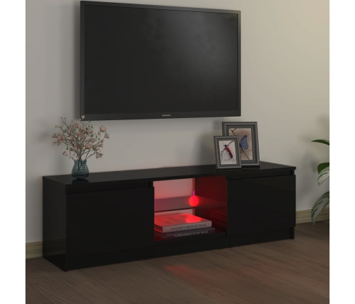 vidaXL Mueble para TV con luces LED negro 120x30x35,5 cm