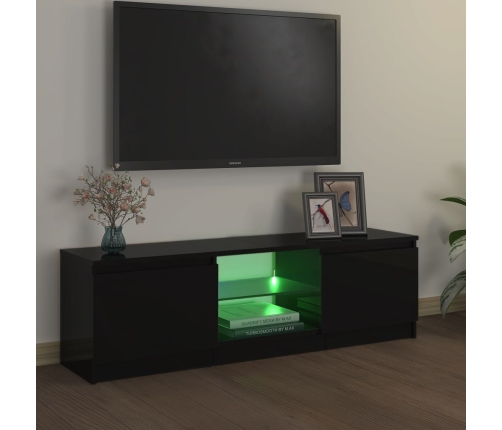 vidaXL Mueble para TV con luces LED negro 120x30x35,5 cm