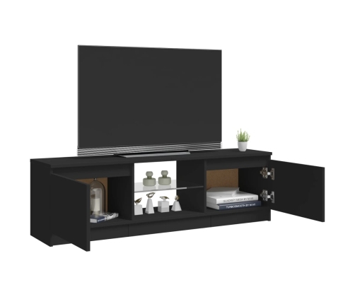 vidaXL Mueble para TV con luces LED negro 120x30x35,5 cm