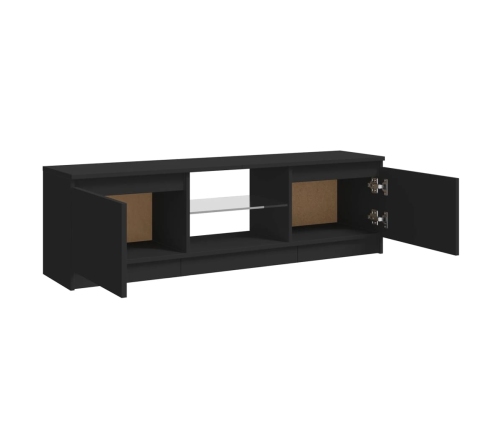 vidaXL Mueble para TV con luces LED negro 120x30x35,5 cm