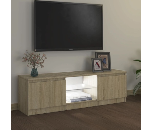 Armario TV con luces LED roble Sonoma 120x30x35,5 cm