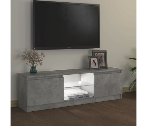 Mueble de TV con luces LED gris hormigón 120x30x35,5 cm