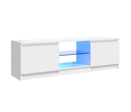 vidaXL Mueble de TV con luces LED blanco brillante 120x30x35,5 cm