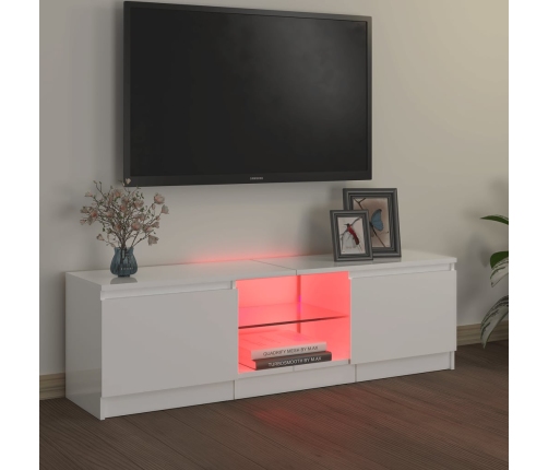 vidaXL Mueble de TV con luces LED blanco brillante 120x30x35,5 cm