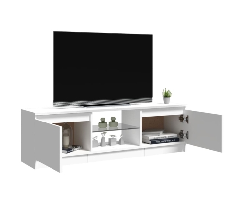 vidaXL Mueble de TV con luces LED blanco brillante 120x30x35,5 cm