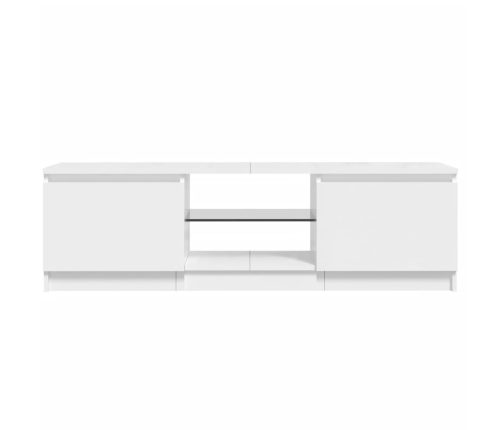 vidaXL Mueble de TV con luces LED blanco brillante 120x30x35,5 cm