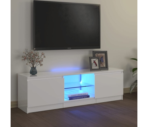 vidaXL Mueble de TV con luces LED blanco brillante 120x30x35,5 cm