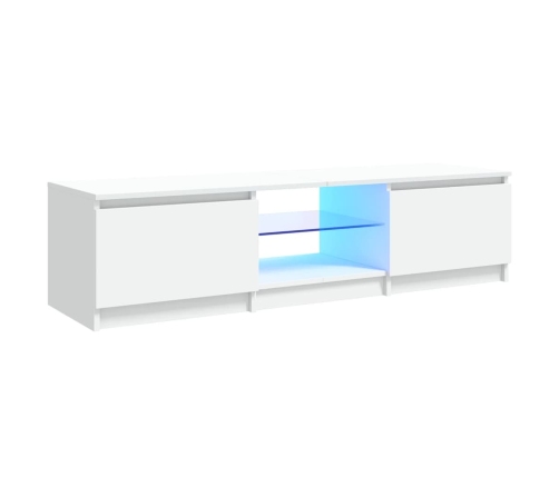 vidaXL Mueble para TV con luces LED blanco 140x40x35,5 cm