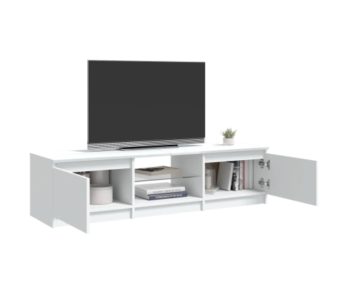 Mueble para TV con luces LED blanco 140x40x35,5 cm