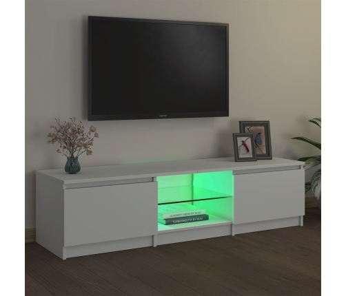 vidaXL Mueble para TV con luces LED blanco 140x40x35,5 cm