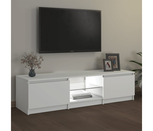 Mueble para TV con luces LED blanco 140x40x35,5 cm